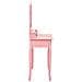 Tavolo Da Trucco Con Sgabello Rosa 80x69x141 Cm Legno Paulownia - Foto miniatura 6