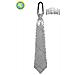 Accessorio Cravatta Paillettes Argento Carnevale - Foto miniatura 1