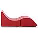 Clever pouf, Trasformabile in una chaise longue in ecopelle, colore rosso, Misure 100 x 70 x 50 cm - Foto miniatura 2