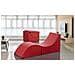 Clever pouf, Trasformabile in una chaise longue in ecopelle, colore rosso, Misure 100 x 70 x 50 cm - Foto miniatura 1