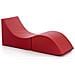 Clever pouf, Trasformabile in una chaise longue in ecopelle, colore rosso, Misure 100 x 70 x 50 cm - Foto miniatura 5