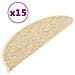 Tappeti Adesivi per Scale 15 pz 56x17x3 cm Beige Chiaro - Foto miniatura 1