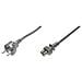 AK-440103-018-S, Maschio / maschio, CEE7/7 Schuko, C5 coupler, Dritto, Dritto, Nichel - Foto miniatura 1