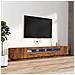 Set Mobili Tv 3pz Con Luci Led Rovere Fumo In Legno Multistrato - Foto miniatura 1