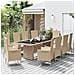 Set Da Pranzo Da Giardino 11 Pz Con Cuscini Beige In Polyrattan - Foto miniatura 1