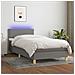 Letto A Molle Materasso E Led Grigio Scuro 90x190 Cm In Tessuto - Foto miniatura 1