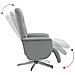 Poltrona Reclinante Massaggio Poggiapiedi Grigio Chiaro Tessuto - Foto miniatura 6