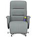 Poltrona Reclinante Massaggio Poggiapiedi Grigio Chiaro Tessuto - Foto miniatura 7
