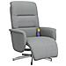 Poltrona Reclinante Massaggio Poggiapiedi Grigio Chiaro Tessuto - Foto miniatura 1