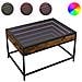 Tavolino Da Salotto Con Led Infinity Rovere Fumo 70x50x41 Cm - Foto miniatura 1