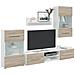 Mobile TV 5 pz con Illuminazione a LED Rovere Sonoma Truciolato - Foto miniatura 6