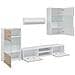 Mobile TV 5 pz con Illuminazione a LED Rovere Sonoma Truciolato - Foto miniatura 8