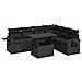 Set Divani Da Giardino Con Cuscini 7pz Nero Polyrattan - Foto miniatura 2