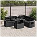 Set Divani Da Giardino Con Cuscini 7pz Nero Polyrattan - Foto miniatura 1
