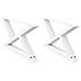 Gambe Per Tavolino 2 Pz Bianco 70x(30-31,3) Cm In Acciaio - Foto miniatura 2