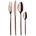 Olivia copper Posate da tavola in acciaio con finitura color bronzo Confezione - Set da 24 Pezzi - 6 Posti Tavola - Confezione Regalo Made in Italy - Foto miniatura 1