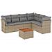 Set Divano da Giardino 7 pz con Cuscini Beige Misto Polyrattan - Foto miniatura 1