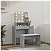 Set Tavolo da Toeletta con LED Grigio Sonoma Legno Multistrato - Foto miniatura 3