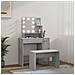 Set Tavolo da Toeletta con LED Grigio Sonoma Legno Multistrato - Foto miniatura 4