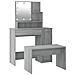 Set Tavolo da Toeletta con LED Grigio Sonoma Legno Multistrato - Foto miniatura 6
