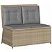 Panchina da giardino con cuscino Beige Poly Rattan - Foto miniatura 1
