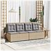 Panchina da giardino con cuscino Beige Poly Rattan - Foto miniatura 2