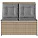 Panchina da giardino con cuscino Beige Poly Rattan - Foto miniatura 3