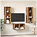 Set mobile TV Legno vecchio 37 x 37 x 107 cm Legno multistrato - Foto miniatura 4