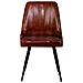 Sedia Rivestita In Pelle Marrone 51x58x91h - Foto miniatura 2