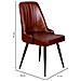 Sedia Rivestita In Pelle Marrone 51x58x91h - Foto miniatura 4