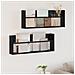 Scaffale per riviste 2 pcs Rovere Nero 80 x 12 x 30 cm - Foto miniatura 2