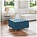Pouf contenitore con cuscino Blu 80 x 80 x 45 cm Velluto - Foto miniatura 2