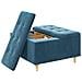 Pouf contenitore con cuscino Blu 80 x 80 x 45 cm Velluto - Foto miniatura 3