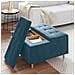Pouf contenitore con cuscino Blu 80 x 80 x 45 cm Velluto - Foto miniatura 4