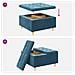 Pouf contenitore con cuscino Blu 80 x 80 x 45 cm Velluto - Foto miniatura 9