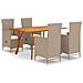 Set Mobili da Pranzo per Giardino 5 pz Beige - Foto miniatura 1