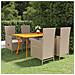 Set Mobili da Pranzo per Giardino 5 pz Beige - Foto miniatura 2