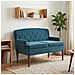 Loveseat con bottoni imbottiti Blu 111 x 65 x 79 cm Velluto - Foto miniatura 2