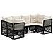 Set Divano da Giardino 6 pz 6-Numero di posti Nero polyrattan - Foto miniatura 1