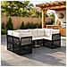Set Divano da Giardino 6 pz 6-Numero di posti Nero polyrattan - Foto miniatura 7