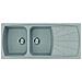 Lavello Living 500 Granitek 116x50 cm 2 vasche con gocciolatoio Colore Grigio Pietra 55 - Foto miniatura 1