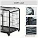Kennel Per Cani Pieghevole Porta Con Blocco 4 Ruote Fondo Rimovibile - Foto miniatura 3