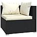 Set Divani Da Giardino 7 Pz Con Cuscini In Polyrattan Nero - Foto miniatura 6