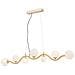 Lampadario Contemporaneo Uva Metallo Oro 7 Luci Diffusori Bianchi - Foto miniatura 1