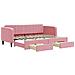 Divano Letto Estraibile Con Cassetti Rosa 80x200 Cm Velluto - Foto miniatura 2
