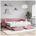 Divano Letto Estraibile Con Cassetti Rosa 80x200 Cm Velluto - Foto miniatura 1