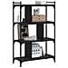 Libreria Nera 4 Ripiani 76x32x123 Cm Legno Multistrato - Foto miniatura 3