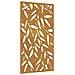 Decorazione Muro Giardino 105x55 Cm Foglie Bambù Acciaio Corten - Foto miniatura 2
