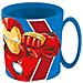 Tazza Blu Per Bambini In Plastica Avengers Iron Man Captain America Da 350 Ml Adatta Al Microonde - Foto miniatura 1