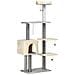 Tiragraffi Per Gatti Alto 156cm Con Lettino, Casetta E Pali Tiragraffi In Sisal - Foto miniatura 1